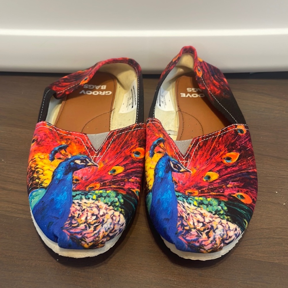 Canvas Peacock flats